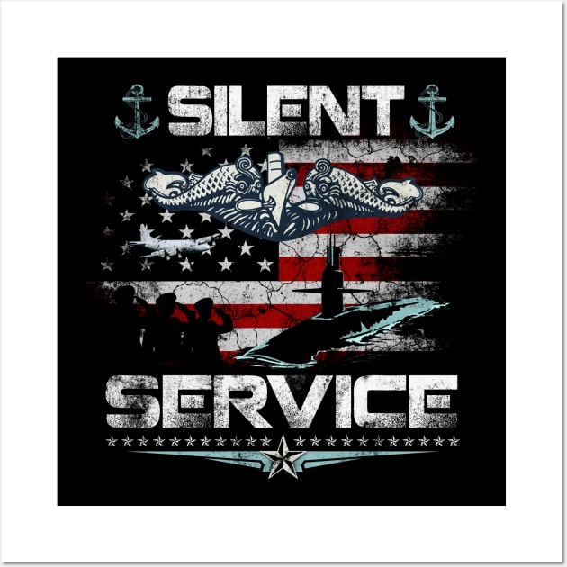 Submarine Veteran Shirt Submariner Silent Service - Gift for Veterans Day 4th of July or Patriotic Memorial Day Wall Art by Oscar N Sims